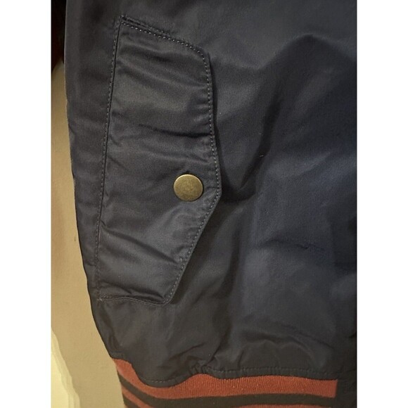 GAP Men’s Large Blue Burgundy Bomber Jacket Pockets Sleeve Pocket - Picture 4 of 8